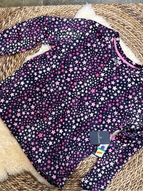 Cuddl Duds Top with Pink & White Star Print